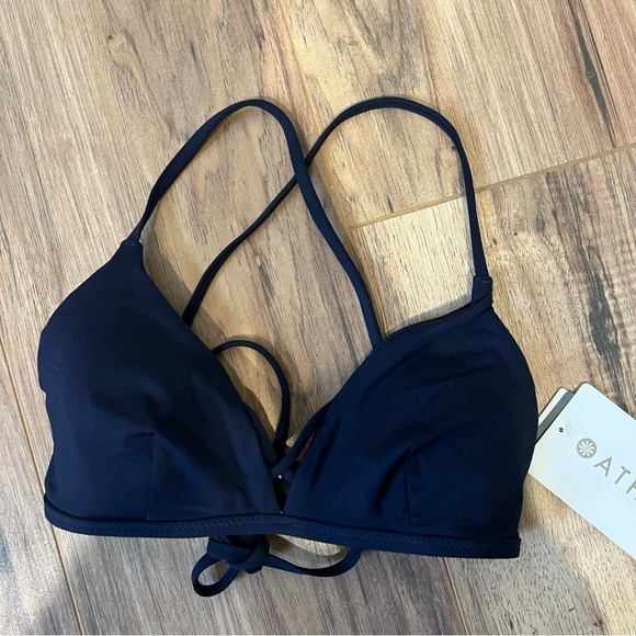 Athleta NWT Triangle Bikini Top Navy Blue XXS - Picture 1 of 8